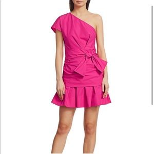 10 Crosby Derek Lam One-Shoulder Ruffle Pink Dress